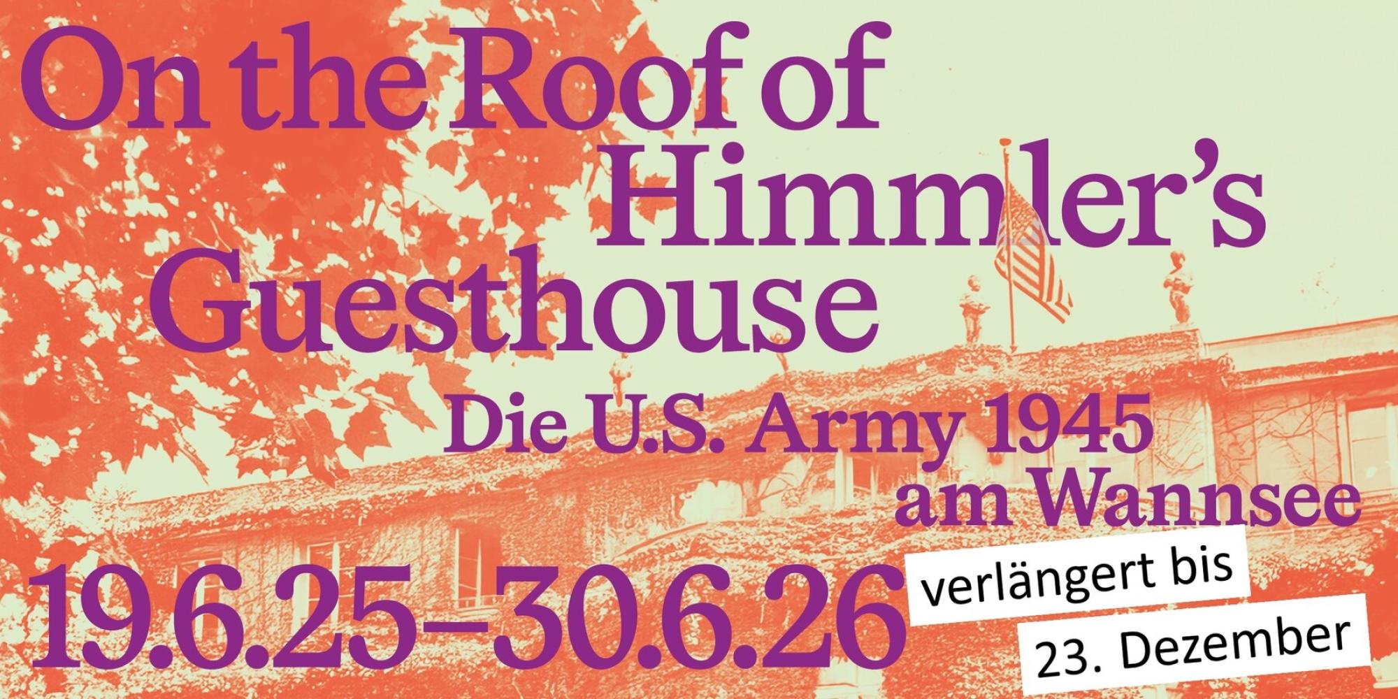 Die Eventgrafik mit dem Eventtitel im Vordergrund und dem Haus der Wannsee-Konferenz im Hintergrund.