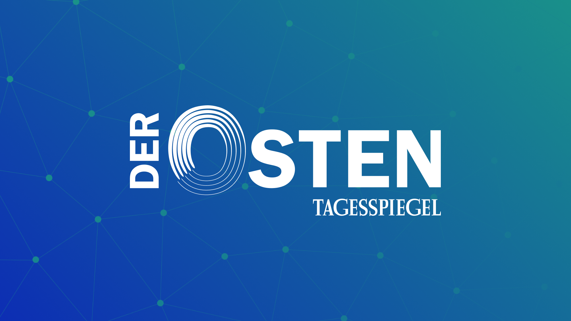 Eine Grafik mit dem Schriftzug "Der Osten - Tagesspiegel" in blau