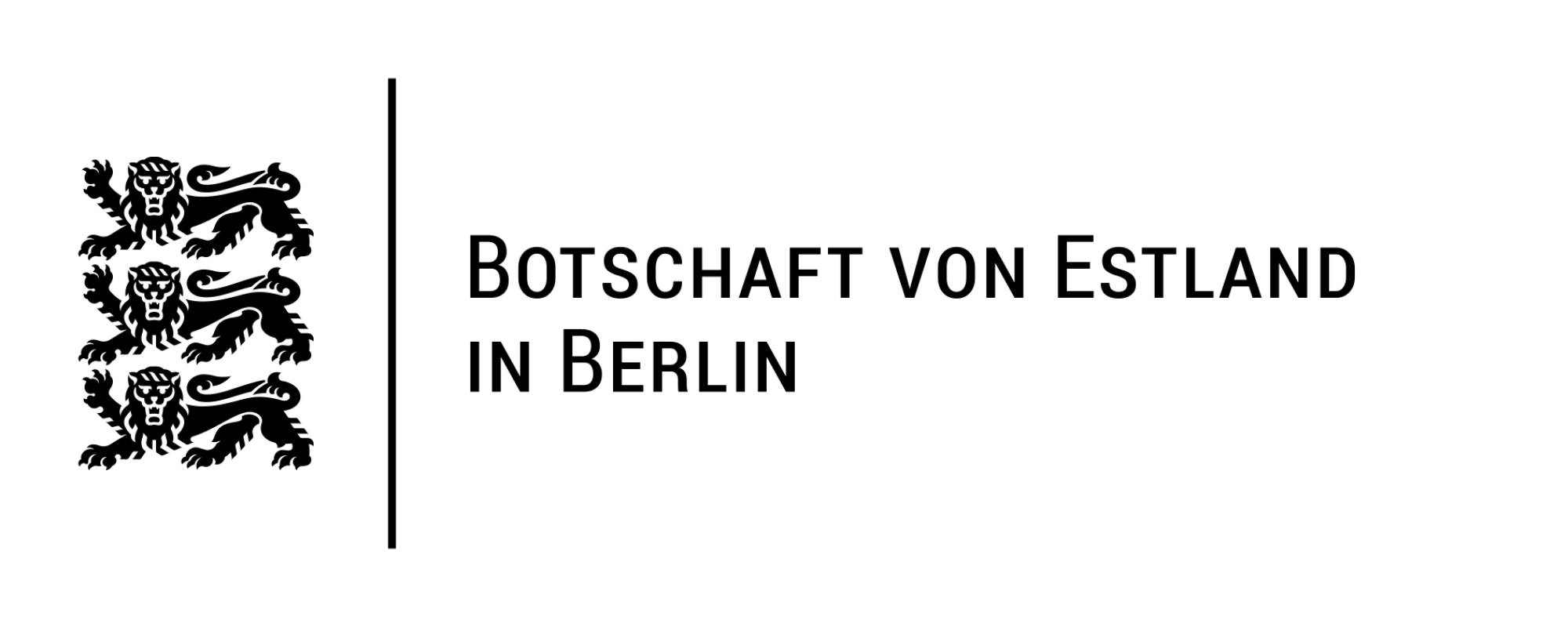 Das Logo der Botschaft von Estland in Berlin