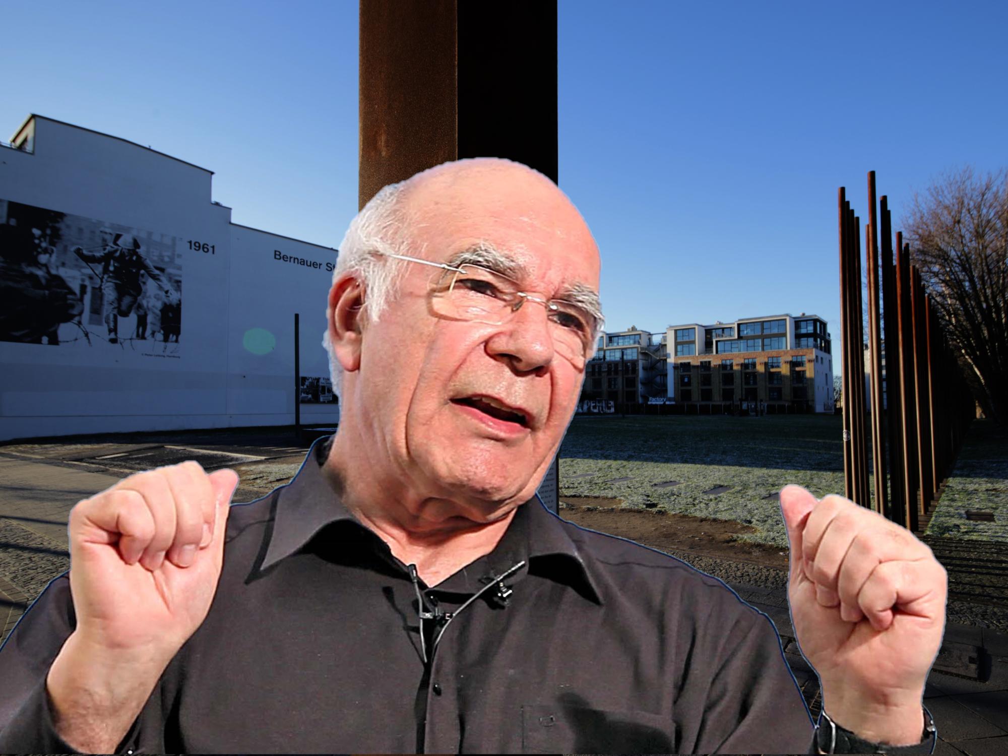 Burkhard Veigel vor der ehemaligen Berliner Mauer.