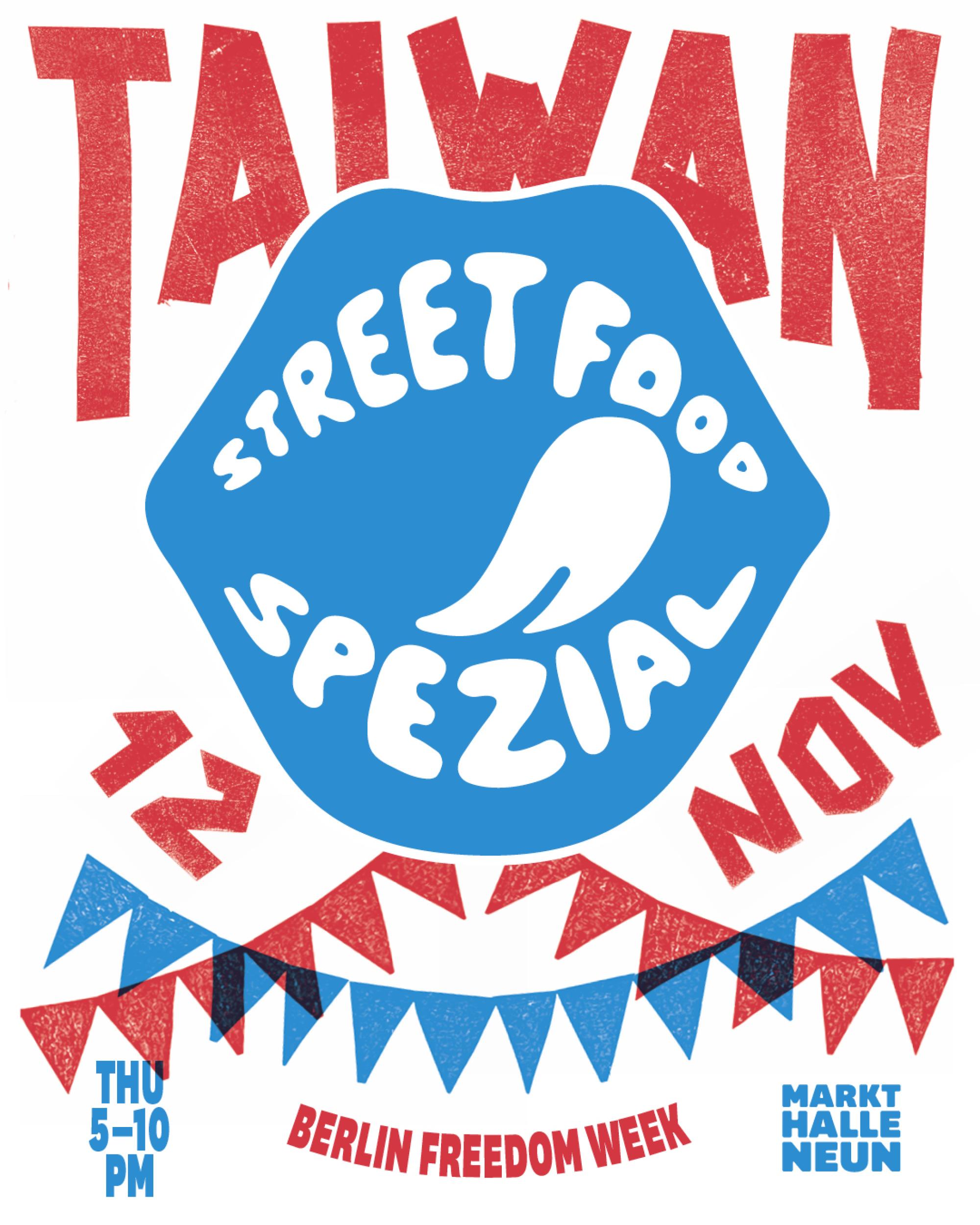 Eine Grafik zum Street Food Spezial: Taiwan am 12. November in der Markthalle Neun
