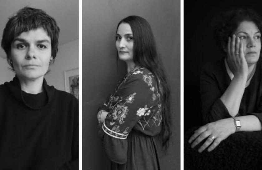 Drei schwarzweiß-Fotos der Autorinnen.